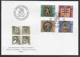 Європа Европа ^/--/^ Швейцария 1983 ГЕРАЛЬДИКА ГЕРБЫ ЭТНОГРАФИЯ ИСТОРИЯ ТРАДИЦИИ КУЛЬТУРА КПД Mi.1251-1254 EUR 5.00 ^_^^^ Швейцарія 1983 Геральдіка Герби Етнографія Історія традиції культури ККД Mi.1251-1254 EUR 5.00 - фото фото фото