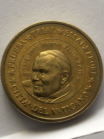 Італія і Ватикан Италия и Ватикан ^/--/^ 10 євроцентів Ватикан. Папи Івана Павла ІІ. SPECIMEN. Європроба. Проба випуску 2003 р. ^_^^^ 10 евроцентов Ватикан. Папы Иоанна Павла II. SPECIMEN. Европроба. Проба выпуска 2003 г. - фото фото фото