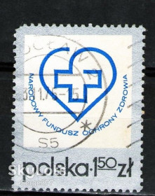 Польща Польша ^/--/^ ZA 1975 р. Польща Національний фонд охорони здоров&amp;apos;я, гашена ^_^^^ ZA 1975 г. Польша Национальный фонд здравоохранения, гашена - фото фото фото