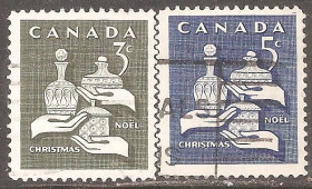 Північна Америка Северная Америка ^/--/^ Канада 1965 Sc.443-444 used Рождество ПОЛНАЯ серия ^_^^^ Канада 1965 Sc.443-444 used Різдво - фото фото фото