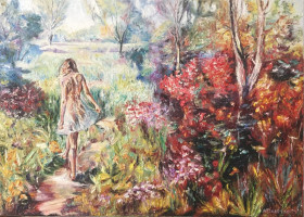 Картини, Гравюри, Живопис та Графіка Картины, Гравюры, Живопись и Графика ^/--/^ Картина &amp;quot;Утренняя прогулка&amp;quot; художник Обертас Ю.А.,ручная работа/холст/масло ^_^^^ Картина &amp;quot;Ранкова прогулянка &amp;quot; художник Обертас Ю.А.,ручна робота/холст/масло - фото фото фото