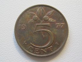 Нідерланди Нидерланды ^/--/^ Нидерланды 5 центов 1977 года 32334 ^_^^^ Нідерланди 5 центів 1977 року 32334 - фото фото фото