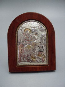 Ікони Иконы ^/--/^ Икона Георгий Победоносец иконка серебро 925 проба Laminato Ag Италия 6,8 /--/ х /--/ 5,4 см №13490 ^_^^^ Ікона Георгій Побідоносець іконка срібло 925 проба Laminato Ag Італія 6,8 /--/ х /--/ 5,4 см No /--/ 13490 - фото фото фото