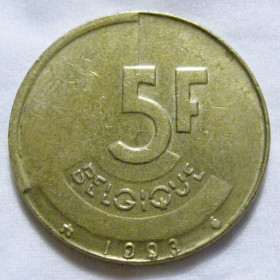 Бельгія Бельгия ^/--/^ Бельгія 5 франків 1993 року BELGIQUE #6 /--/ П /--/ 1732 ^_^^^ Бельгия 5 франков 1993 года BELGIQUE #6 /--/ П /--/ 1732 - фото фото фото