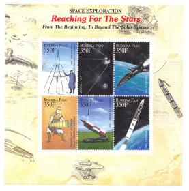 Освоєння космосу Освоение космоса ^/--/^ Космос . Буркина Фасо 2000 г  MNH - блок - ^_^^^ Буркіна Фасо 2000 г MNH - блок - фото фото фото