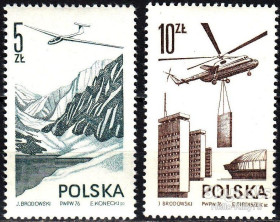 Польща Польша ^/--/^ Польша 1976 авиация транспорт Mi 2437-2438 MNH ^_^^^ Польща 1976 авіація транспорт Mi 2437-2438 MNH - фото фото фото