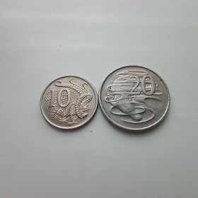 Австралія і Океанія Австралия и Океания ^/--/^ Австралія 10 центів 1979 + 20 центів 1982 ^_^^^ Австралия 10 центов 1979 + 20 центов 1982 - фото фото фото