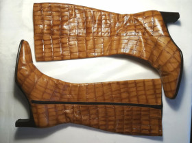 Чоботи Сапоги ^/--/^ 38-38,5= Стильные женские кожаные сапоги BRUNELLA! Натуральная кожа, под крокодила* ^_^^^ 38-38,5 = Стильні жіночі шкіряні чоботи BRUNELLA! Натуральна шкіра, під крокодила - фото фото фото