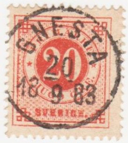 Скандинавія Скандинавия ^/--/^ Швеция 1877 г. №  22 А  гашеная ^_^^^ Швеція 1877 р. No 22 А гашена - фото фото фото