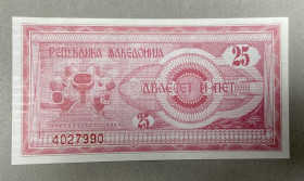 Балканський півострів Балканский полуостров ^/--/^ Македонія. 25 динарів 1992 р. ^_^^^ Македония. 25 динаров 1992 г. - фото фото фото