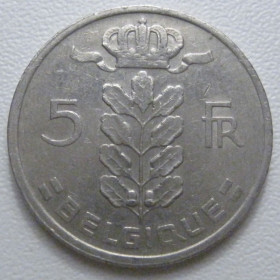 Бельгія Бельгия ^/--/^ Бельгія 5 франків 1975 року Belgique 42864 ^_^^^ Бельгия 5 франков 1975 года Belgique 42864 - фото фото фото