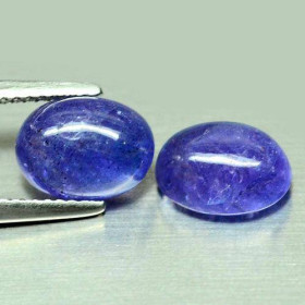 Танзаніт Танзанит ^/--/^ Танзанит натуральный кабошон пара 5.84 CT   7.2 X 9.3 X 4.9 - 7.0 X 9.4 X 4.6 mm. ^_^^^ Танзаніт натуральний кабошон пара 5.84 CT 7.2 X 9.3 X 4.9 - 7.0 X 9.4 X 4.6 mm. - фото фото фото