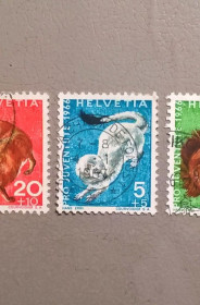 Фауна Фауна ^/--/^ Швейцария Фауна 1966 ^_^^^ Швейцарія Фауна 1966 - фото фото фото