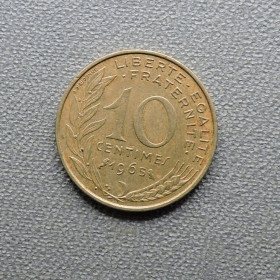 Франція Франция ^/--/^ Франция Франція 10 сантимов 1965 ^_^^^ Франция 10 сантимов 1965 - фото фото фото