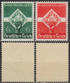 Третій Рейх (-) Третий Рейх (-) ^/--/^ 1935 - Рейх - Трудове змагання Mi.571-72 _25.0 € ** ^_^^^ 1935 - Рейх - Трудовое соревнование Mi.571-72 _25.0 € ** - фото фото фото