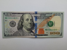 США США ^/--/^ США 100 долларов 2013 г. MB /--/ 30014835 (звезда). Серия замещения. unc ^_^^^ США 100 доларів 2013 MB /--/ 30014835 (зірка). Серія заміщення. unc - фото фото фото