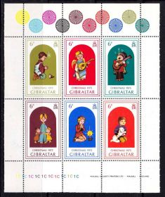 Малі Держави Європи Малые Государства Европы ^/--/^ ZM  Гибралтар  1975 г MNH  - Рождество - к/б - ^_^^^ ZM Гібралтар 1975 MNH - фото фото фото