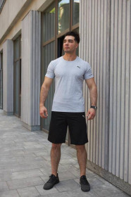 Шорти Шорты ^/--/^ Комплект мужской Puma: футболка серая + шорты черные ^_^^^ Футболка сіра + шорти чорні - фото фото фото