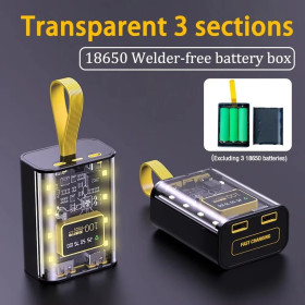 Зовнішні акумулятори (Power Bank) Внешние аккумуляторы (Power Bank) ^/--/^ Корпус Повербанк Павербанк PowerBank 3 /--/ x /--/ 18650 USB Type-C MicroUSB черный с фонариком ^_^^^ Повербанк Павербанк PowerBank 3 /--/ x /--/ 18650 USB Type-C MicroUSB чорний з ліхтариком - фото фото фото