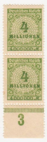 Веймарська республіка Веймарская республика ^/--/^ Германия     ( Рейх) 1923 г. №  314 **  пара ^_^^^ Німеччина (Рейх) 1923 р. No 314 ** пара - фото фото фото