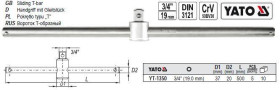 Викрутки Отвертки ^/--/^ Вороток тип-T квадрат 3/4 L-500 мм YATO YT-1350 ^_^^^ Вороток тип-T квадрат 3/4&amp;quot; L-500 мм YATO YT-1350 - фото фото фото