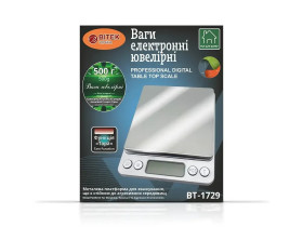 Кухонні ваги Кухонные весы ^/--/^ Ваги електронні ювелірні 500 /--/ г точність 0,01 /--/ г BITEK BT-1729 ^_^^^ Весы электронные ювелирные 500 /--/ г точность 0,01 /--/ г BITEK BT-1729 - фото фото фото