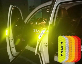 Автоінструмент Автоинструмент ^/--/^ Світловідбиваюча наклейка з попередженням про запобігання зіткненням дверей автомобіля OPEN катафот Попереджувальна світловідбиваюча наклейка на авто наліпка ^_^^^ Светоотражающая наклейка с предупреждением о предотвращении столкновения дверей автомобиля OPEN катафот Предупредительная светоотражающая наклейка на авто наклейка - фото фото фото