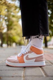 Кросівки Кроссовки ^/--/^ Nike Air Jordan 1 Retro Orange White Beige 38 41 - фото фото фото