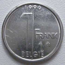 Бельгія Бельгия ^/--/^ Бельгія 1 франк 1996 року Belgie 42812 ^_^^^ Бельгия 1 франк 1996 года Belgie 42812 - фото фото фото