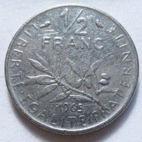 Франція Франция ^/--/^ Франція 1/2 франка 1965 року #6 /--/ П /--/ 1436 ^_^^^ Франция 1/2 франка 1968 года #6 /--/ П /--/ 1436 - фото фото фото