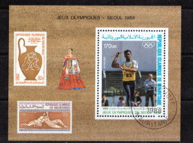 Спорт Спорт ^/--/^ Мавритания. Олимпиада    (блок) 1988 г. ^_^^^ Мавританія. Олімпіада (блок) 1988 - фото фото фото