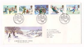Тематичні колекції Тематические коллекции ^/--/^ NM Фауна  UK  1990 г КПД / FDC - Эдинбург - Рождество ^_^^^ NM Фауна UK 1990 р ККД / FDC - Единбург - Різдво - фото фото фото