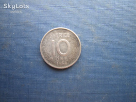 Швеція Швеция ^/--/^ Монета 10 эре Швеция 1954 серебро ^_^^^ Монета 10 ери Швеція 1954 срібло - фото фото фото