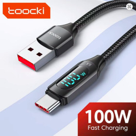 Кабелі Кабели ^/--/^ Кабель Toocki USB Type-C мощностью до 100 Вт   (20 В/5 А) 1 /--/ м с дисплеем ^_^^^ Кабель Toocki USB Type-C потужністю до 100 Вт (20 В/5 А) 1 /--/ м з дисплеєм - фото фото фото