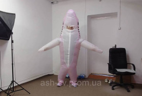 Інше Другое ^/--/^ Великий, надувний, костюм, для дорослих, у формі, акули, Pink Shark, 240 см ^_^^^ Большой, надувной, костюм, для взрослых, в форме, акулы, Pink Shark, 240 см - фото фото фото