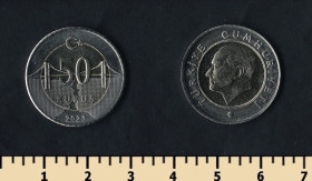 Туреччина Турция ^/--/^ Турция 50 куруш 2023 ^_^^^ Туреччина 50 куруш 2023 - фото фото фото