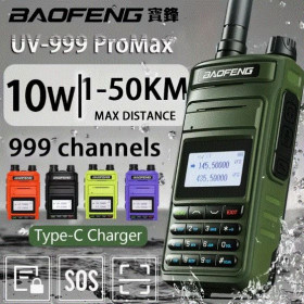 Рації, радіостанції Рации, радиостанции ^/--/^ Мощная Рация Baofeng UV-999 Pro Max 10 /--/ W зарядка type-c. ^_^^^ Потужна Рація Baofeng UV-999 Pro Max 10 /--/ W зарядка type-c. - фото фото фото