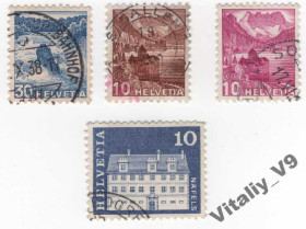 Швейцарія Швейцария ^/--/^ Швейцария 4 марки. ^_^^^ Швейцарія 4 марки. - фото фото фото