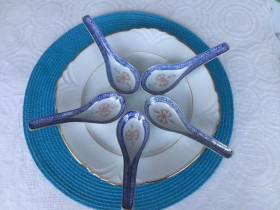Інше Другое ^/--/^ Закусочные ложки, ложки для закусок. Рисовый фарфор. 5 шт ^_^^^ Закусочні ложки, ложки для закусок. Рисовий фарфор. 5 шт - фото фото фото