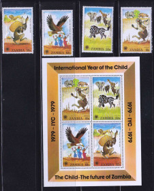 Фауна Фауна ^/--/^ Фауна . Замбия 1979 г  MNH блок + марки - сказки ^_^^^ Замбія 1979 MNH блок + марки - казки - фото фото фото