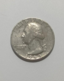 Інше Другое ^/--/^ США. Квотер. 25 центов. 1/4 доллара. 1969. ^_^^^ США. Квотер. 25 центів. 1/4 долара. 1969. - фото фото фото