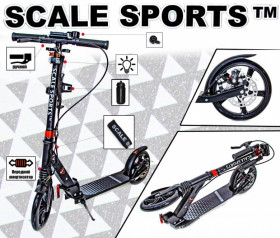 Самокати Самокаты ^/--/^ Самокат двухколесный Scale Sports SS-12 Черный Дисковый тормоз Led-фонарик (2147421063) ^_^^^ Самокат двоколісний Scale Sports SS-12 Чорний Дисковий гальмо Led-фонарик (2147421063) - фото фото фото