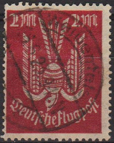 Веймарська республіка Веймарская республика ^/--/^ 1922 - Німеччина - Авіапошта - Голуб 2 Mi.216 _гаш _5,0 € ^_^^^ 1922 - Германия - Авиапочта - Голуб 2 Mi.216 _гаш _5,0 € - фото фото фото