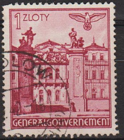 Третій Рейх (-) Третий Рейх (-) ^/--/^ 1940 - Рейх - Ген.-Губернаторство - Архітектура 1 зл Мі.51 - гаш ^_^^^ 1940 - Рейх - Ген.-Губернаторство - Архитектура 1 зл Ми.51 - гаш - фото фото фото