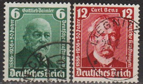 Третій Рейх (-) Третий Рейх (-) ^/--/^ 1936 - Рейх - Даймлер-Бенц Mi.604-605  _2,50 € ^_^^^ 1936 - Рейх - Даймлер-Бенц Mi.604-605 _2,50 € - фото фото фото