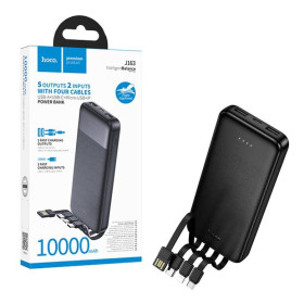 Зовнішні акумулятори (Power Bank) Внешние аккумуляторы (Power Bank) ^/--/^ Power bank Hoco J /--/ 163 10000 mAh з вбудованими кабелями повербанк Black ^_^^^ Power bank Hoco J /--/ 163 10000 mAh со встроенными кабелями Black - фото фото фото