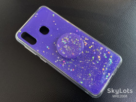 Чохли, бампера Чехлы, бампера ^/--/^ Накладка Acrylic Glitter Case + PopSocket для Samsung Galaxy A /--/ 20 A /--/ 205 / A /--/ 30 A /--/ 305 purple - фото фото фото