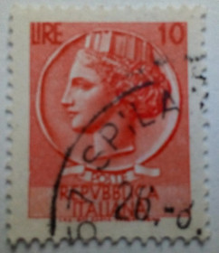 Італія, Ватикан Италия, Ватикан ^/--/^ Италия 1953 Стандарт, 10 /--/ L, гашеная (II) ^_^^^ Італія 1953 Стандарт, 10 /--/ L, гашена (II) - фото фото фото