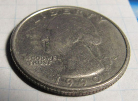 Обігові Обиходные ^/--/^ США ¼ доллара, 1990 года Washington Quarter Отметка монетного двора: &amp;quot;P&amp;quot; - Филадельфия ^_^^^ США 1⁄4 долара, 1990 року Washington Quarter Позначка монетного двору: &amp;quot;P&amp;quot; - Філадельфія - фото фото фото
