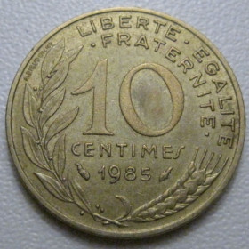 Франція Франция ^/--/^ Франція 10 сантимів 1985 року 42021 ^_^^^ Франция 10 сантимов 1985 года 42021 - фото фото фото